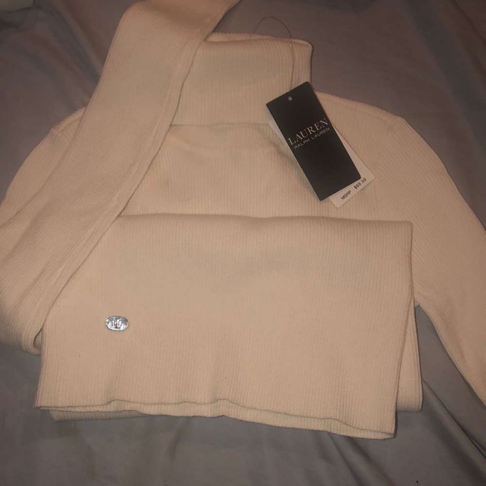 Lauren by Ralph Lauren Cream Turtle Neck Sweater XS